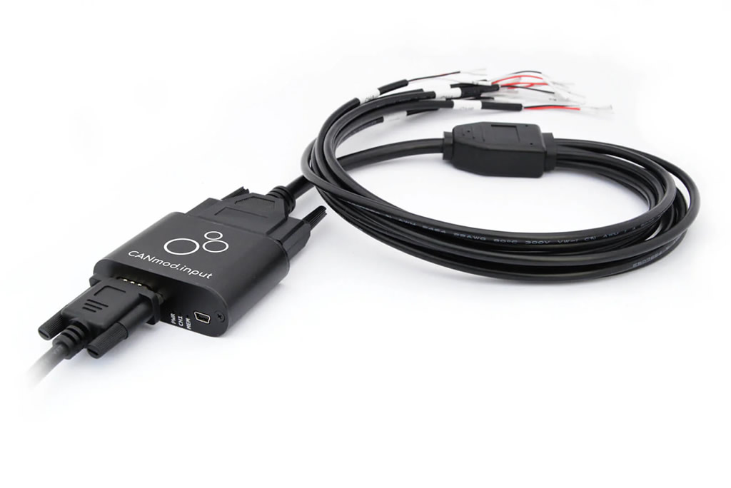 The optional DB25-input adapter cable enables plug & play connection of a variety of sensors via open wires for each channel (insulated via heatshrinked pin headers)